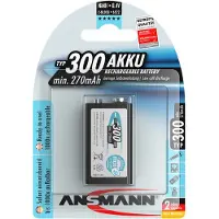 Ansmann Oplaadbare 9V / E-block / 6HR61 Ni-MH Batterij (1 stuk, min. 270 mAh)