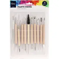Koopman Paletmesjes set schilderen 11 stuks hout metaal multi kleuren.