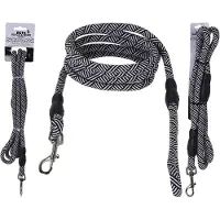 Basic Pets Black and White Collection Hondenriem 130cm Zwart/Wit
