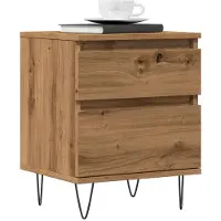 vidaXL Nachtkastjes 2 st 40x35x50cm bewerkt hout artisanaal eikenkleur