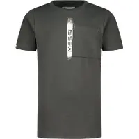 Vingino x Messi T-shirt Jefos met tekst donkergrijs Jongens Stretchkatoen Ronde hals - maat 176