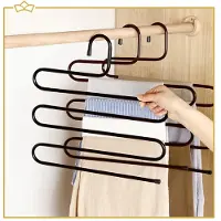 Webshop-outlet Kledinghangers - 3-pack - Zwart - Broekhangers geschikt voor 5 broeken - Kapstok voor broeken - Kledinghanger