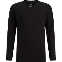 We fashion - Jongens basic T-shirt met V-hals - Regular fit - Zwart - Katoen - Maat: 98/104