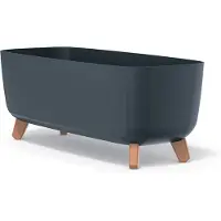 Prosperplast Gracia - Bloempot - met poten en inzet - Antraciet - 58 x 24 x 23,5 cm