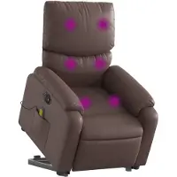 vidaXL Sta-op-massagestoel elektrisch kunstleer bruin