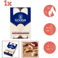GOUDA - Maxi - Theelichten - 12 stuks per verpakking - Doos - Voordeelverpakking - 12 stuks - 1 verpakkingen