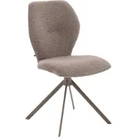 Goossens Eetkamerstoel Hera bruin stof leuning, modern design