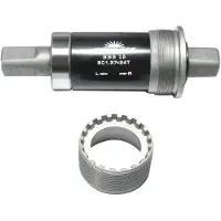 Sunrace Trapas voor stadsfiets - staal - 68/116 mm - zilver/zwart - BSA draad - vierkante as