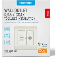 Technetix RJ45/Coax wandcontactdoos CLICK-50 SHOP / Ziggo Geschikt en KPN Geschikt