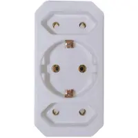 VB Extend Verdeelstekker | Verdeelstekker 2x euro + 1x RA verticaal wit