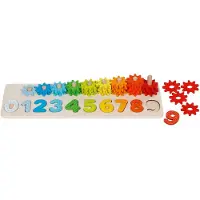 Goki Leren: TELLEN met TANDWIELEN 40x12x6,5cm, hout