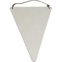 Playwood Houten Vlag Driehoek met Hanger, 19,5x15cm