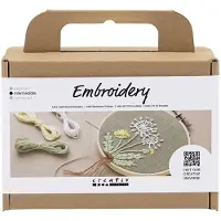 Creativ Company Mini Hobbyset borduurwerk bloemen wandhanger.