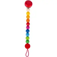 Goki Fopspeenketting - Regenboog - L21cm - Hout