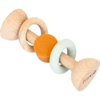 Trixie Houten Rollende Rammelaar - Mr. Fox - Eerste speelgoed baby - Kraamcadeau - Voor Jongens & Meisjes