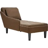 vidaXL Chaise longue met kussen en rechterarmleuning kunstleer bruin
