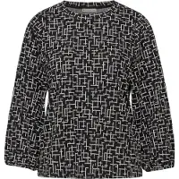 Street One Dames Shirt met grafisch patroon in Zwart, in size: 38