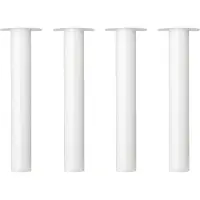 Furniture Legs Europe Stalen meubelpoot wit rond ø 6 cm en hoogte 42 cm - 4 stuks