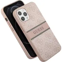 Pricenet , Hoesje geschikt voor Apple iPhone 12 Pro Max - Stripe Patroon, Roze