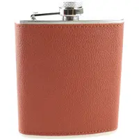 HIXA Heupfles - Flacon - Veldfles - Platvink - 200 ml - PU Leder - Bruin