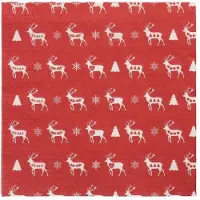 Papstar 20 x Kerst Servetten 3-laags 1/4 vouw 33 cm x 33 cm "Rennes" papier
