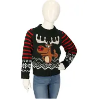 Apollo Kersttrui kinderen - Gebreid - Rood/grijs - Maat 116/122 - kersttrui kind - kersttrui jongens - kersttrui meisjes - kerst trui kinderen