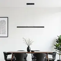 LumenXL Verstelbare minimalistische hanglamp Andre, zwart met houtpatroon - 3 staps dimbaar