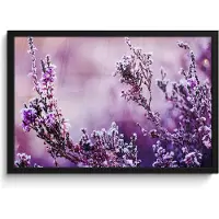 PosterMonkey Poster in lijst - Fotolijst 60x40 cm - Posters - Lavendel - Winter - Bloemen - Paars - Posterlijst zwart - Decoratie - Wanddecoratie woonkamer - Muurdecoratie slaapkamer