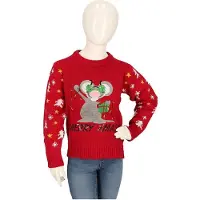 Apollo Kersttrui kinderen - Gebreid - Rood - Maat 128/134 - kersttrui kind - kersttrui jongens - kersttrui meisjes - kerst trui kinderen