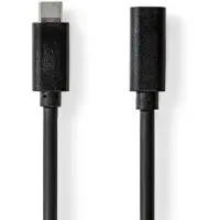 Nedis USB-Kabel | USB 3.2 Gen 1 | USB-C Male | USB-C Female | 4K@60Hz | 5 Gbps | Vernikkeld | 2.00 m | Rond | PVC | Zwart | Doos - CCGB64010BK20