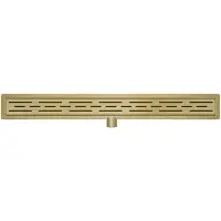 Wiesbaden Douchegoot met flens 90x7 cm 6.7 cm diep geborsteld messing goud