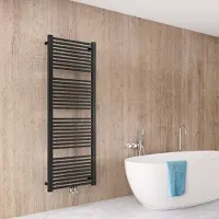 Instamat Designradiator Rim 150x60 cm 6 Aansl. 1/2" Incl. Wandconsoles Zwart