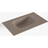 Mondiaz LEX Smoke solid surface inleg wastafel voor toiletmeubel 50cm. Positie wasbak links