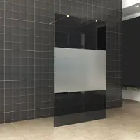 Boss & Wessing BWS Vrijstaande Inloopdouche Pro Line Rookglas met Middenband met Twee Stabilisatiestangen Messing Goud (4 varianten)