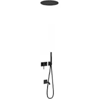 Tres Bad Regendouche Inbouw 3V Mengkraan met Handdouche Rond Plafond Mat Zwart