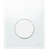 Tece Urinoir Bedieningsplaat Loop Glas Wit 10,4x12,4 cm (met witte toets)