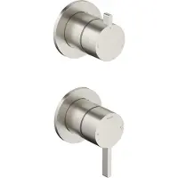 Hotbath Ace AC129EXT afbouwdeel inbouw mengkraan met 2-weg stop-omstel geborsteld nikkel