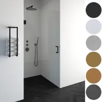 Brauer Void Nis Douchedeur 70x200cm - Geborsteld Koper PVD - Veiligheidsglas - Douche, Douchedeuren - 8720359363268