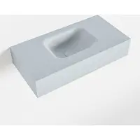 Mondiaz LEX Clay vrijhangende solid surface wastafel 60cm. Positie wasbak midden