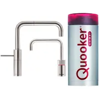 Quooker nordic square twintaps met combi boiler rvs