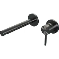 Brauer Gunmetal Edition inbouw wastafelmengkraan met rechte uitloop en rozetten model A1 gunmetal geborsteld PVD