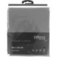 Differnz Douchegordijn Color †“ 180 x 200 cm †“ Verzwaard †“ 100% Polyester †“ Grijs