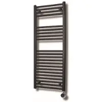 Sanicare Elektrische design radiator plug en play 111,8x60 cm mat zwart thermostaat chroom 730 watt