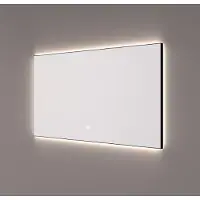 HiPP Spiegel design spv 12500 bl rechthoek met frame mat zwart met verlichting incl. Spiegelverwarming