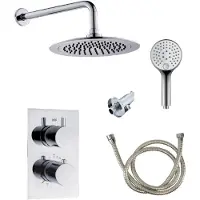 Boss & Wessing Bws inbouw regendouche | 20 cm stortdouche met muuruitloop en staaf handdouche | chroom