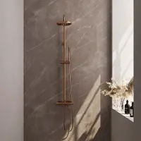 Brauer Opbouw Regendoucheset Copper Edition Thermostatisch Geborsteld Koper (Alle Opties)