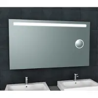 Boss & Wessing Badkamerspiegel bws mire rechthoek inclusief led verlichting + scheerspiegel 140 cm