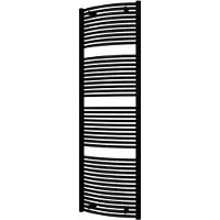 Boss & Wessing Designradiator bws odro gebogen met zijaansluiting 180,8x58,5 cm 1112 watt donkergrijs structuur