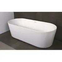 Luca Vrijstaand Ligbad Sanitair Primo Acryl 178x80x56 cm Mat Wit (inclusief afvoer en sifon)