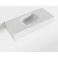 Mondiaz LEX Talc vrijhangende solid surface wastafel 70cm. Positie wasbak midden